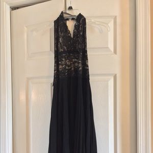 Black party halter top dress